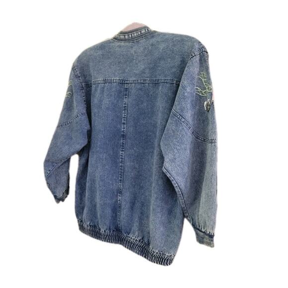 Vintage Japanese Brand‎ Embroidered Kimono Jacket Denim RARE - Picture 10 of 13
